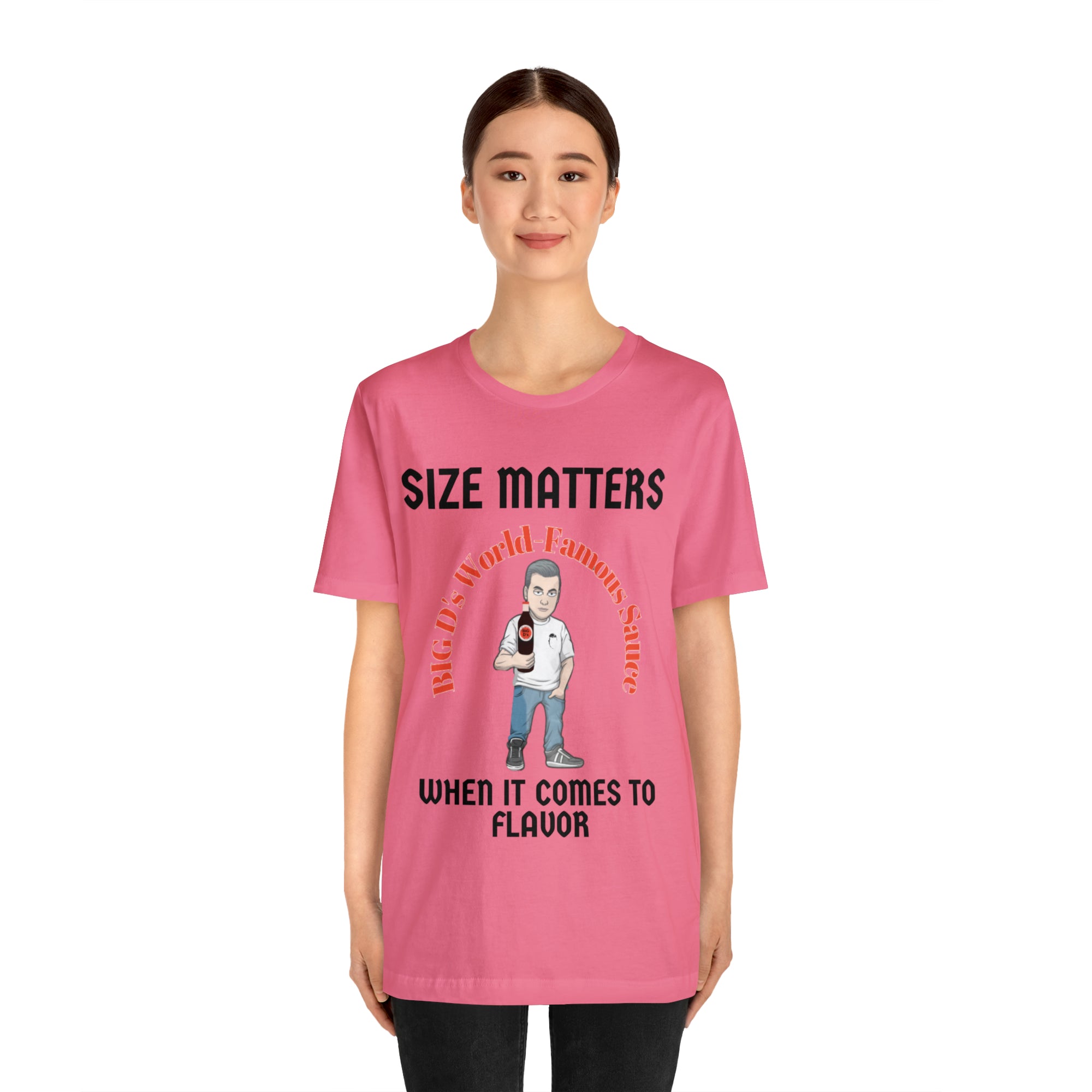 "Size Matters When It Comes to Flavor" Unisex Jersey Short Sleeve Tee