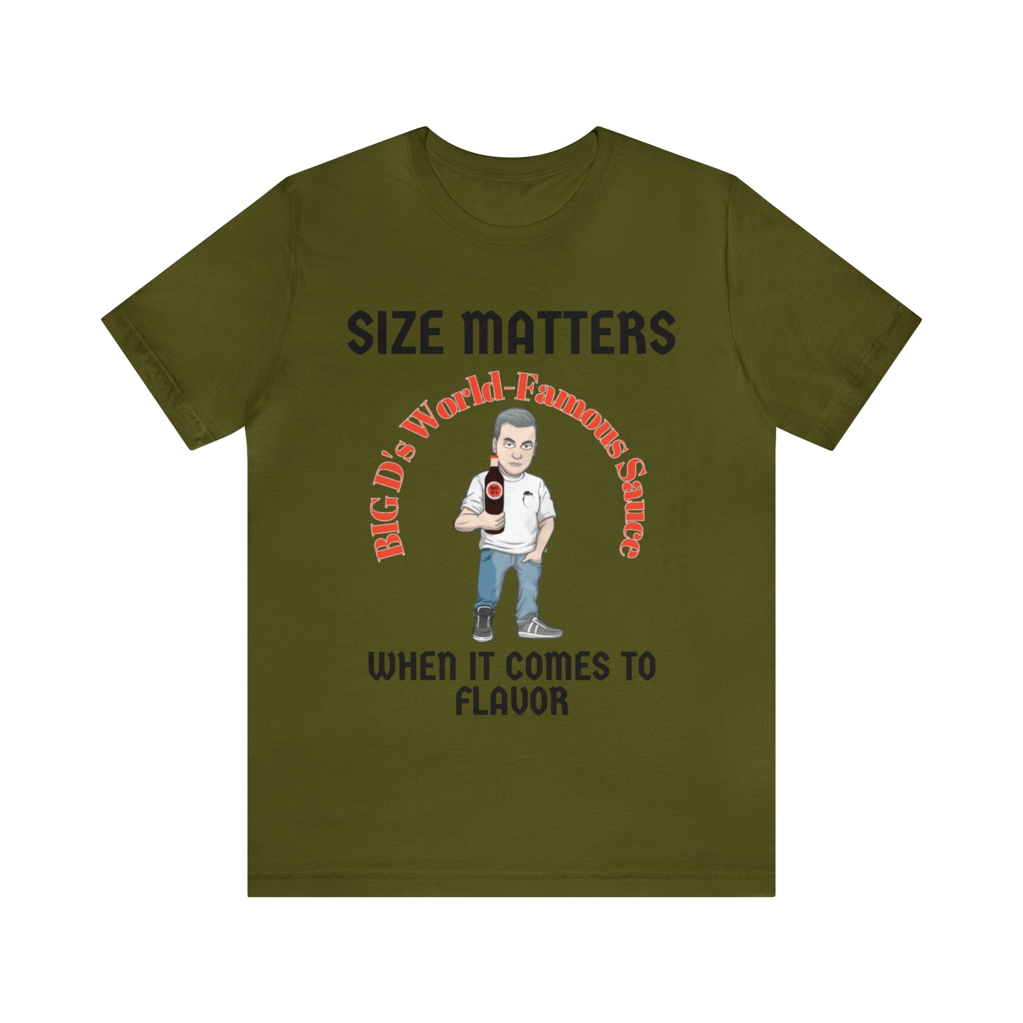 "Size Matters When It Comes to Flavor" Unisex Jersey Short Sleeve Tee
