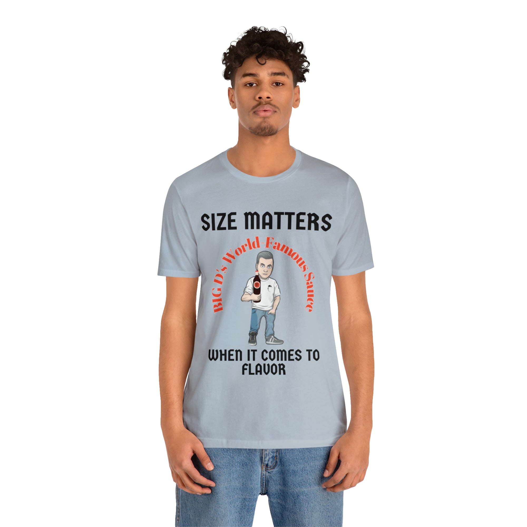 "Size Matters When It Comes to Flavor" Unisex Jersey Short Sleeve Tee