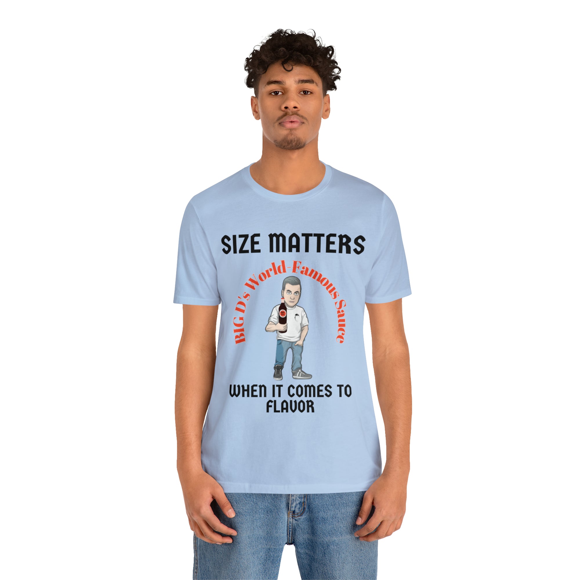 "Size Matters When It Comes to Flavor" Unisex Jersey Short Sleeve Tee